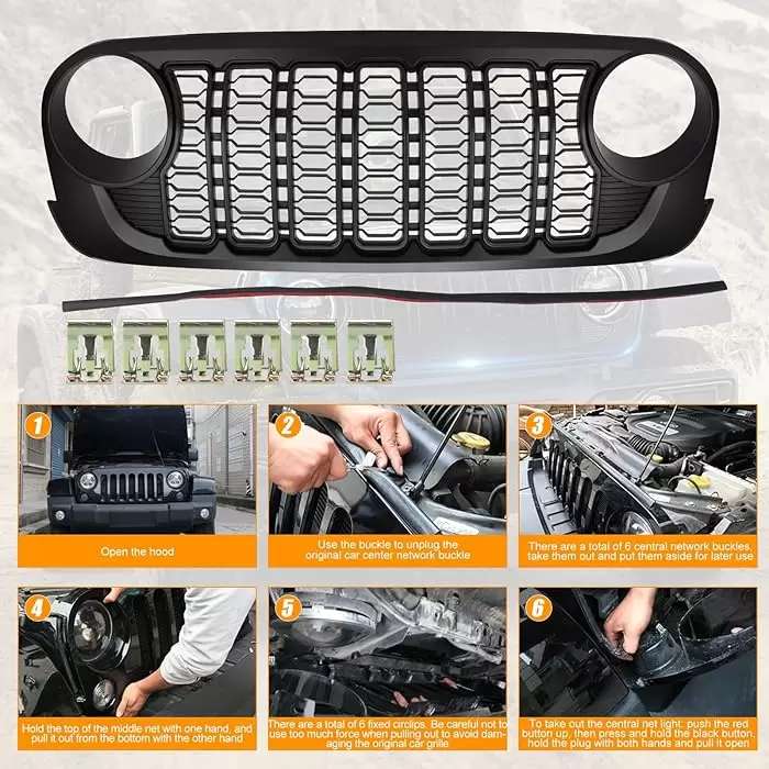 Front Grill Bumper Compatible with Jeep